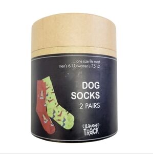 Laugh Track 2 Pair Whimsical Dog Socks NWT Men's 6-11 Women's 7.5-12
